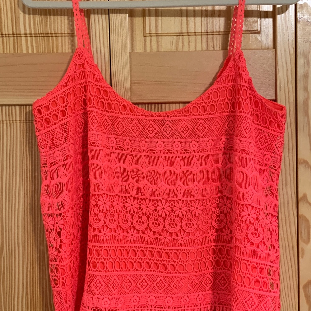 H&M Divided Pink Lace Sleeveless Top (L)